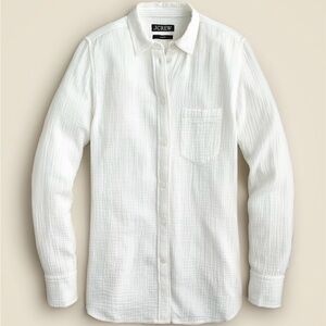 J. Crew White Classic Gauze Shirt